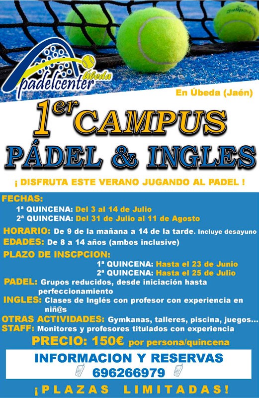 Padel e inglés, en el Campus del Padel Center Úbeda