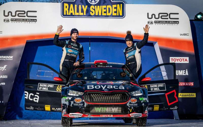 Alberto Chamorro se sube al podio en el Rally de Suecia